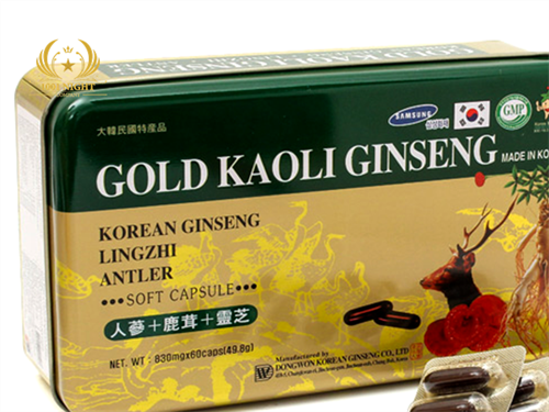 КАПСУЛЫ ЛИНЧЖИ С ЖЕНЬШЕНЕМ GOLD KAOLI GINSENG, 60 КАПСУЛ