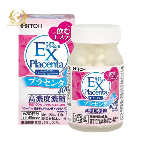 ITOH EX PLACENTA (ПЛАЦЕНТА EX C Q10, КОЛЛАГЕНОМ, КЕРАМИДАМИ И ГИАЛУРОНОВОЙ КИСЛОТОЙ), 30 ДНЕЙ, ЯПОНИЯ