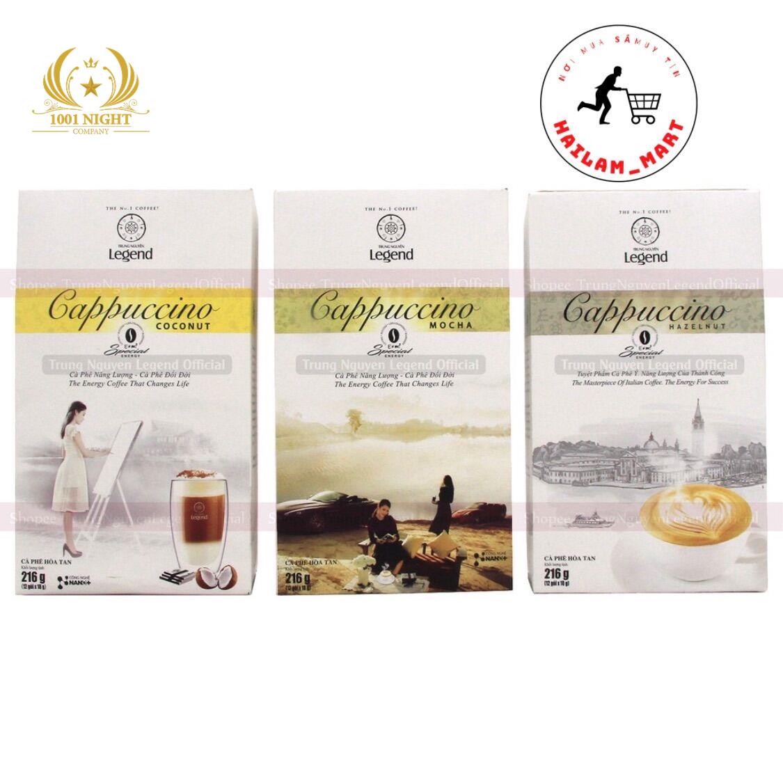 РАСТВОРИМЫЙ КОФЕ G7 TRUNG NGUYEN LEGEND CAPPUCCINO HAZELNUT/ MOCHA/COCONUT, 12 ПАК., 216ГР.