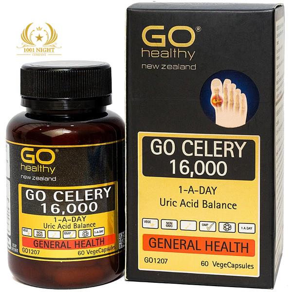 GO CELERY 16000 -  ДЛЯ ПОДДЕРЖАНИЯ БАЛАНСА МОЧИЕВОЙ КИСЛОТЫ В ОРГАНИЗМЕ ПРИ АРТРИТЕ, ПОДАГРЕ, АРТРОЗЕ. 60 КАПСУЛ, NEWZEALAND