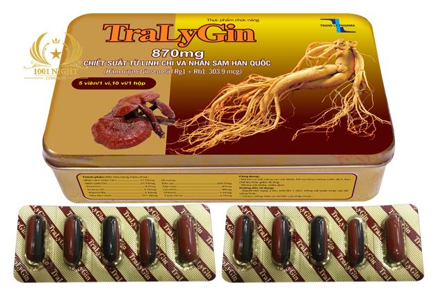 TRALYGIN 870MG (SÂM HÀN QUỐC VÀ NẤM LINH CHI)